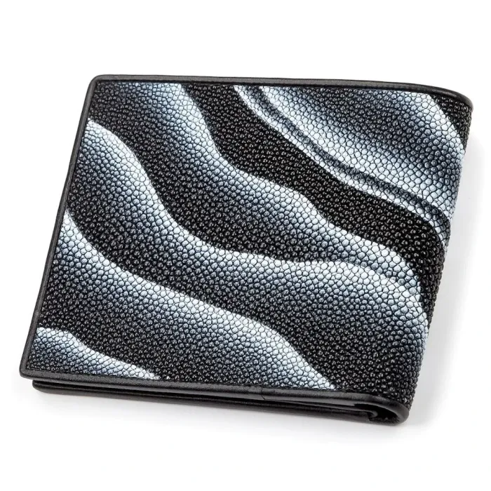 Портмоне чоловіче STINGRAY LEATHER 18061 із натуральної шкіри морського ската Чорне