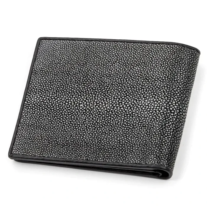 Портмоне чоловіче STINGRAY LEATHER 18062 із натуральної шкіри морського ската Чорне
