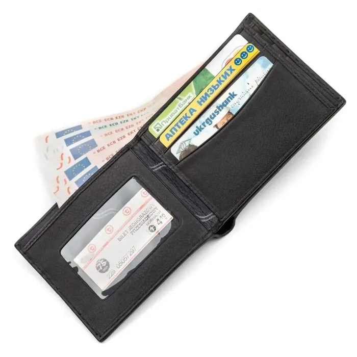Портмоне чоловіче STINGRAY LEATHER 18062 із натуральної шкіри морського ската Чорне