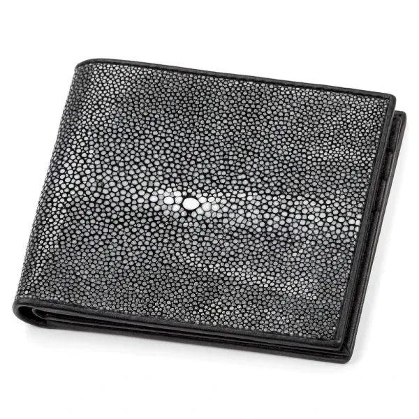 Портмоне чоловіче STINGRAY LEATHER 18062 із натуральної шкіри морського ската Чорне