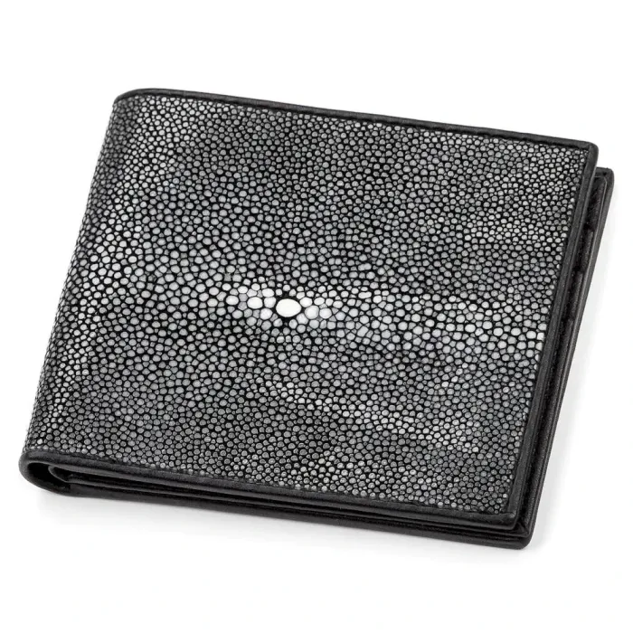 Портмоне чоловіче STINGRAY LEATHER 18062 із натуральної шкіри морського ската Чорне