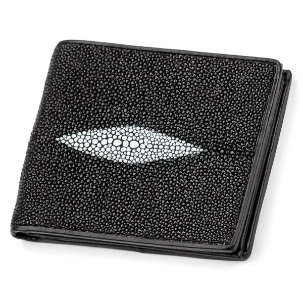 Портмоне чоловіче STINGRAY LEATHER 18063 із натуральної шкіри морського ската Чорне