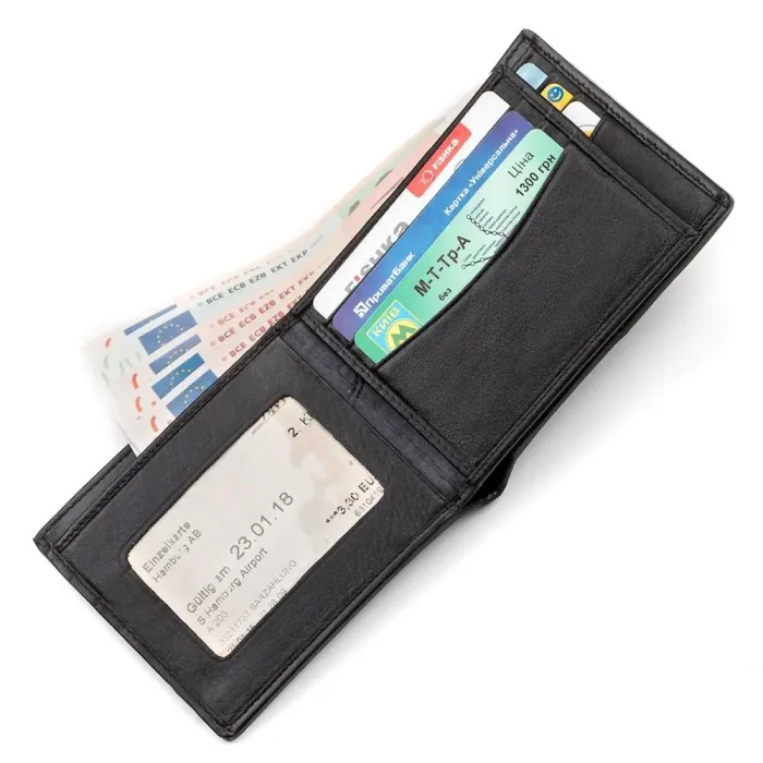 Портмоне чоловіче STINGRAY LEATHER 18063 із натуральної шкіри морського ската Чорне