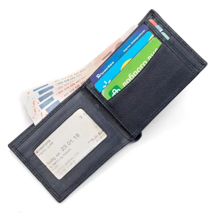 Портмоне чоловіче STINGRAY LEATHER 18064 із натуральної шкіри морського скату Синє