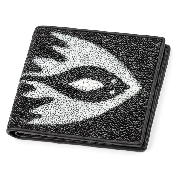 Портмоне чоловіче STINGRAY LEATHER 18065 із натуральної шкіри морського ската Чорне