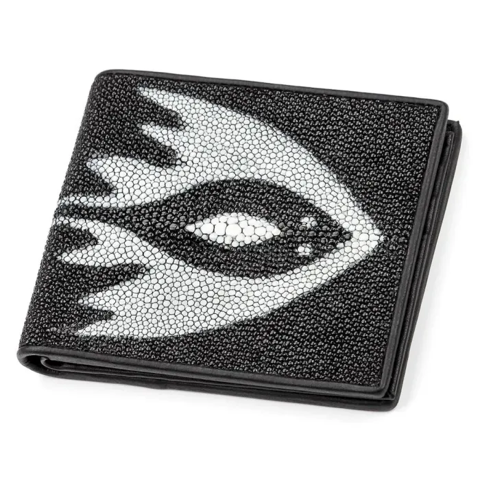 Портмоне чоловіче STINGRAY LEATHER 18065 із натуральної шкіри морського ската Чорне