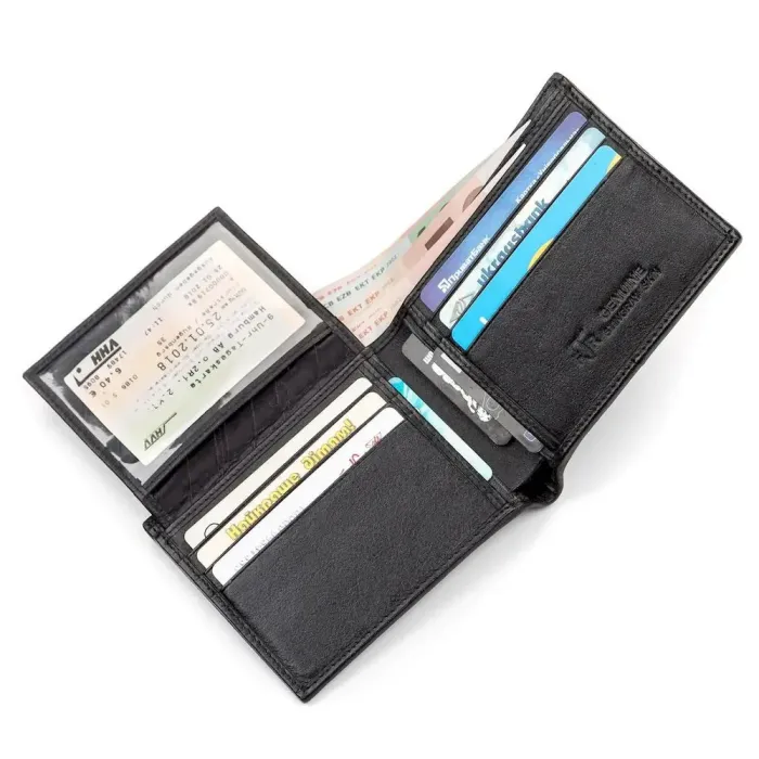 Портмоне чоловіче STINGRAY LEATHER 18066 із натуральної шкіри морського ската Чорне