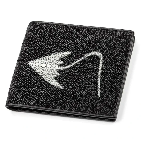 Портмоне чоловіче STINGRAY LEATHER 18066 із натуральної шкіри морського ската Чорне