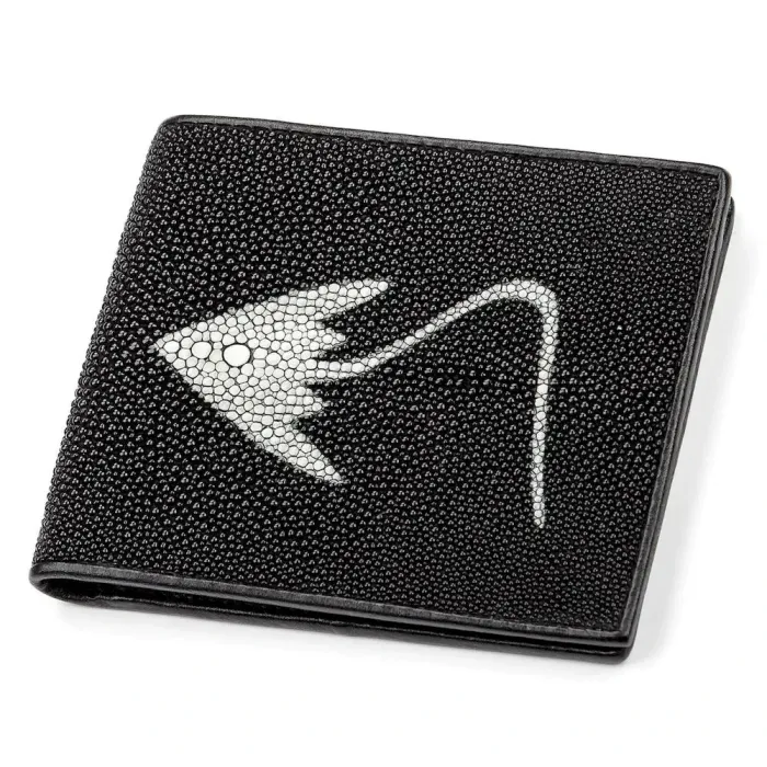 Портмоне чоловіче STINGRAY LEATHER 18066 із натуральної шкіри морського ската Чорне