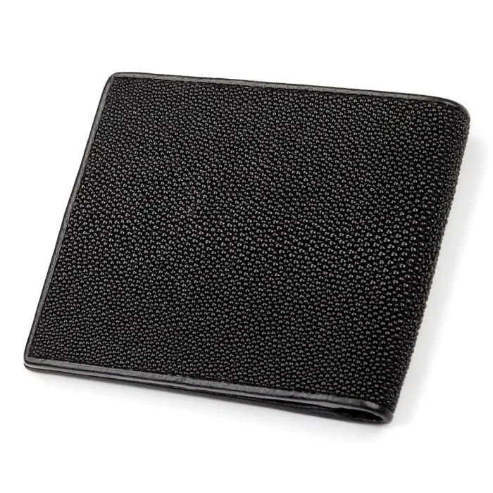 Портмоне чоловіче STINGRAY LEATHER 18066 із натуральної шкіри морського ската Чорне