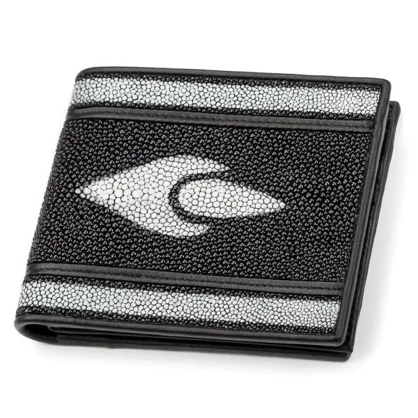Портмоне STINGRAY LEATHER 18068 із натуральної шкіри морського ската Чорне