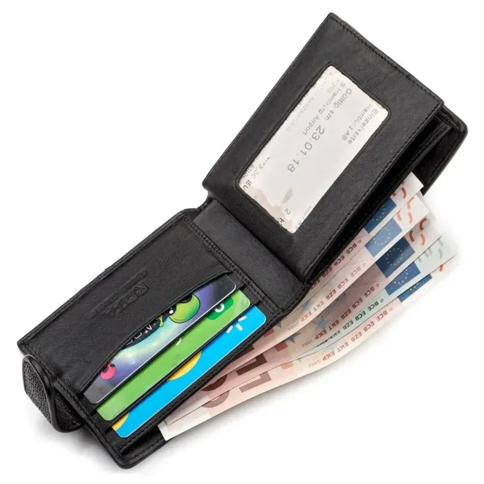 Портмоне чоловіче STINGRAY LEATHER 18070 із натуральної шкіри морського ската Чорне