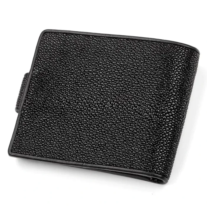 Портмоне чоловіче STINGRAY LEATHER 18070 із натуральної шкіри морського ската Чорне
