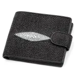 Портмоне чоловіче STINGRAY LEATHER 18070 із натуральної шкіри морського ската Чорне