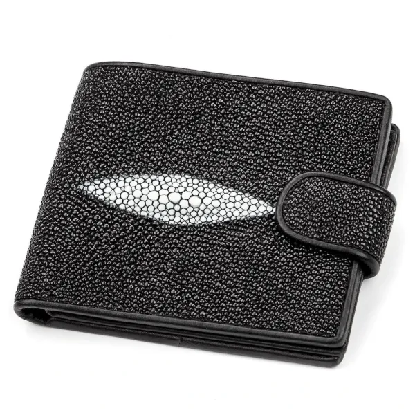 Портмоне чоловіче STINGRAY LEATHER 18070 із натуральної шкіри морського ската Чорне