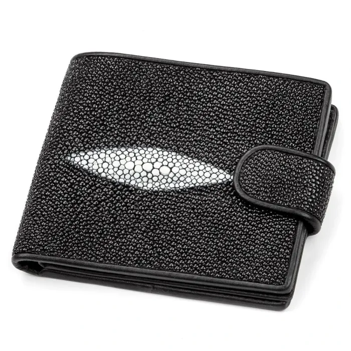 Портмоне чоловіче STINGRAY LEATHER 18070 із натуральної шкіри морського ската Чорне