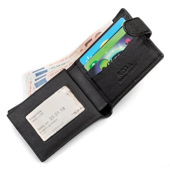Портмоне чоловіче STINGRAY LEATHER 18070 із натуральної шкіри морського ската Чорне