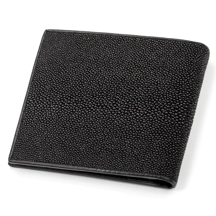 Портмоне чоловіче STINGRAY LEATHER 18071 із натуральної шкіри морського ската Чорне