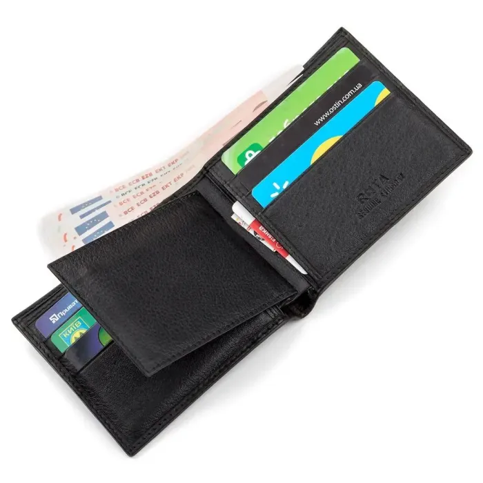 Портмоне чоловіче STINGRAY LEATHER 18071 із натуральної шкіри морського ската Чорне