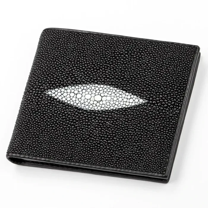 Портмоне чоловіче STINGRAY LEATHER 18071 із натуральної шкіри морського ската Чорне