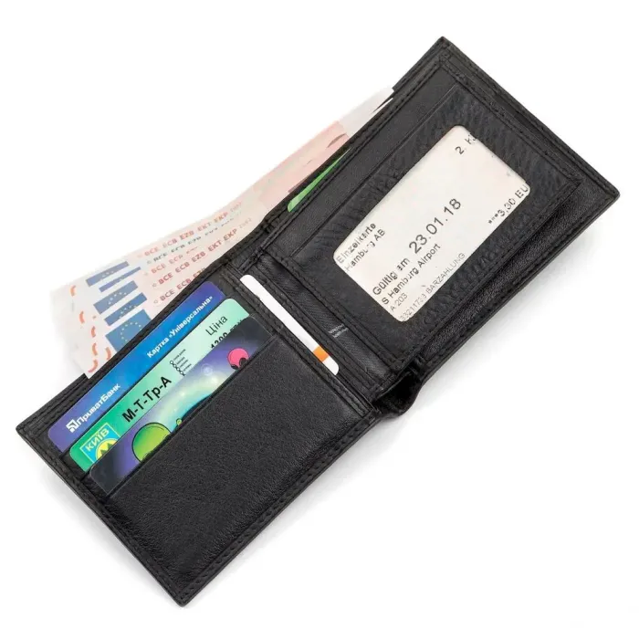 Портмоне чоловіче STINGRAY LEATHER 18071 із натуральної шкіри морського ската Чорне