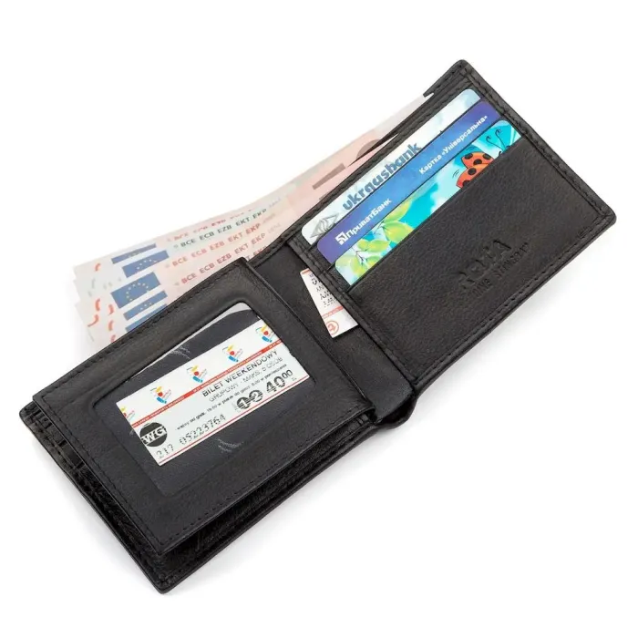 Портмоне чоловіче STINGRAY LEATHER 18074 із натуральної шкіри морського ската Чорне