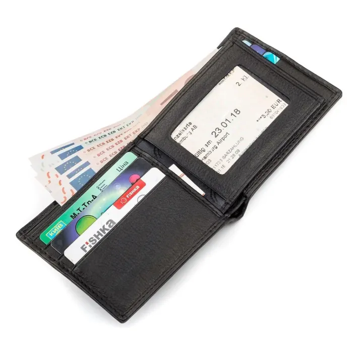 Портмоне чоловіче STINGRAY LEATHER 18074 із натуральної шкіри морського ската Чорне