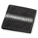 Портмоне чоловіче STINGRAY LEATHER 18074 із натуральної шкіри морського ската Чорне