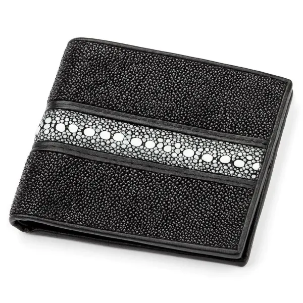 Портмоне чоловіче STINGRAY LEATHER 18074 із натуральної шкіри морського ската Чорне