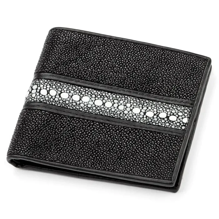 Портмоне чоловіче STINGRAY LEATHER 18074 із натуральної шкіри морського ската Чорне