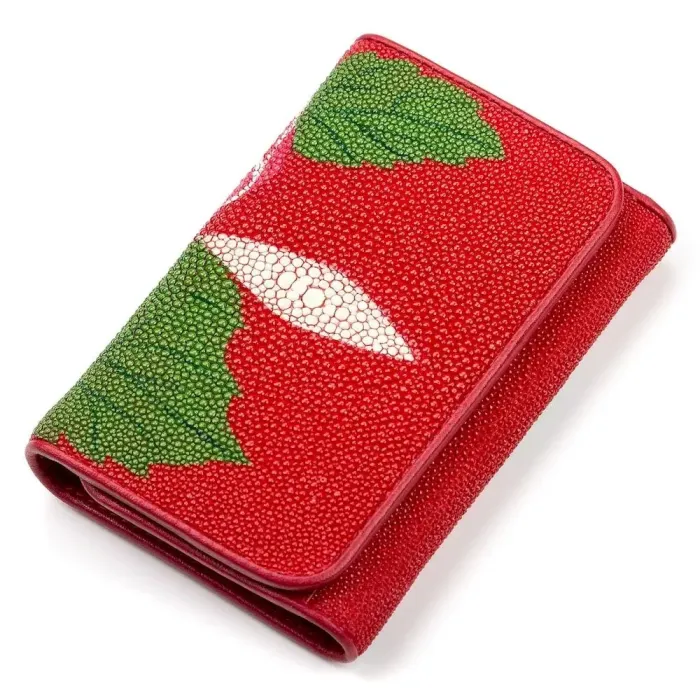 Гаманець жіночий STINGRAY LEATHER 18077 із натуральної шкіри морського ската Червоний