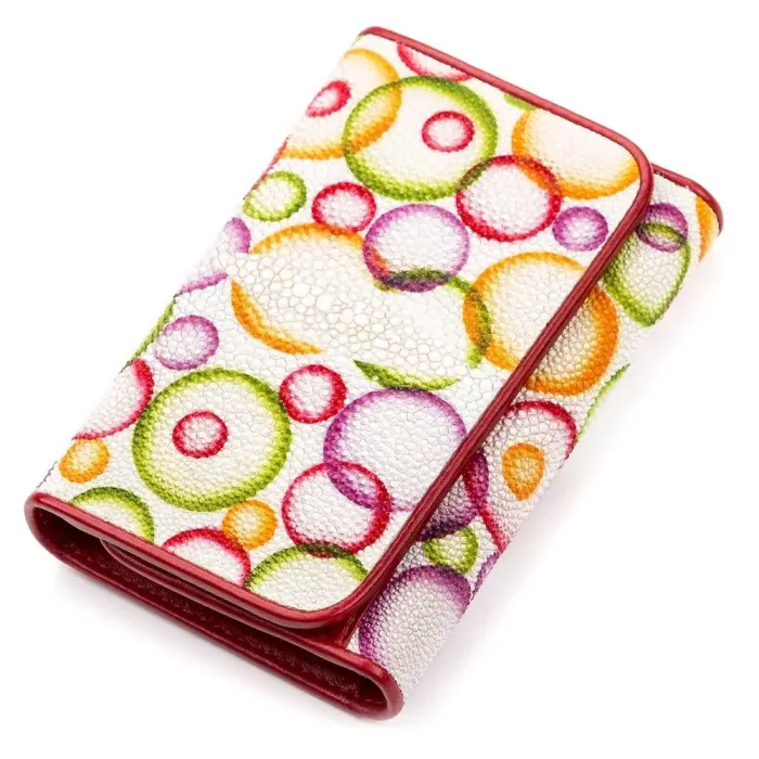 Гаманець жіночий STINGRAY LEATHER 18081 із натуральної шкіри морського ската Різнокольоровий