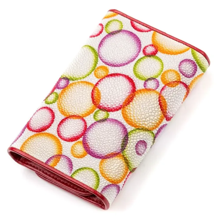 Гаманець жіночий STINGRAY LEATHER 18081 із натуральної шкіри морського ската Різнокольоровий