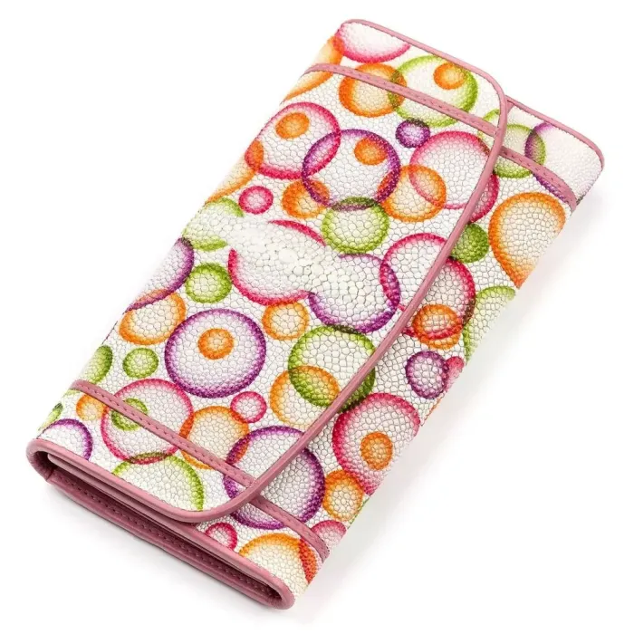 Гаманець жіночий STINGRAY LEATHER 18082 із натуральної шкіри морського ската Різнокольоровий