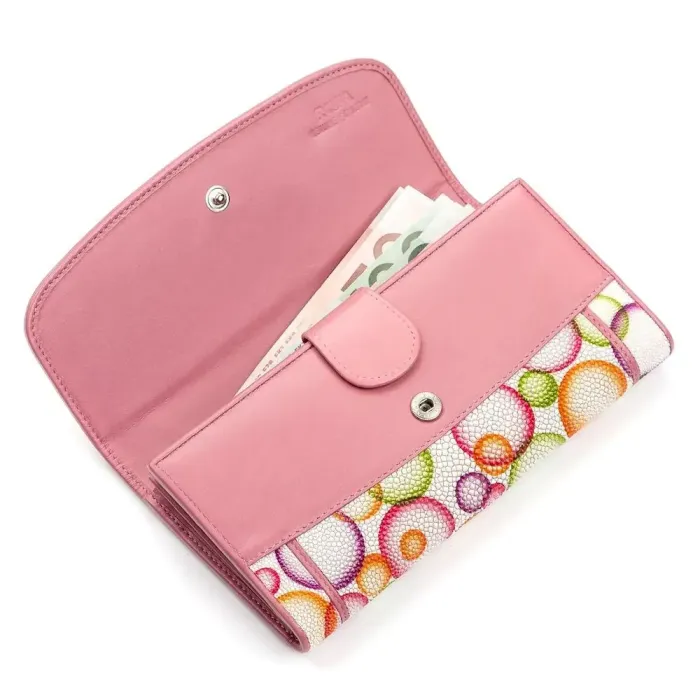 Гаманець жіночий STINGRAY LEATHER 18082 із натуральної шкіри морського ската Різнокольоровий