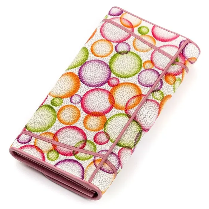 Гаманець жіночий STINGRAY LEATHER 18082 із натуральної шкіри морського ската Різнокольоровий