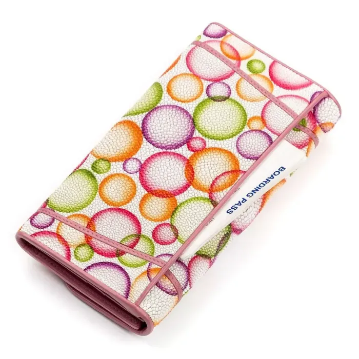 Гаманець жіночий STINGRAY LEATHER 18082 із натуральної шкіри морського ската Різнокольоровий