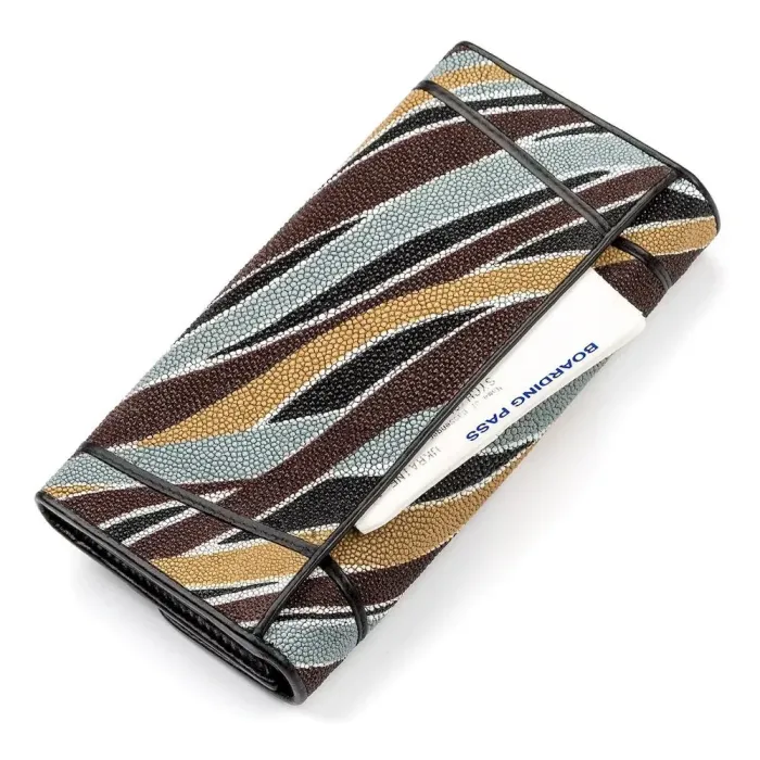 Гаманець жіночий STINGRAY LEATHER 18083 із натуральної шкіри морського ската Різнокольоровий