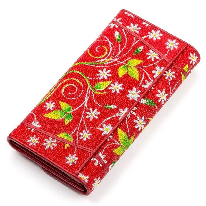 Гаманець жіночий STINGRAY LEATHER 18084 із натуральної шкіри морського ската Різнокольоровий