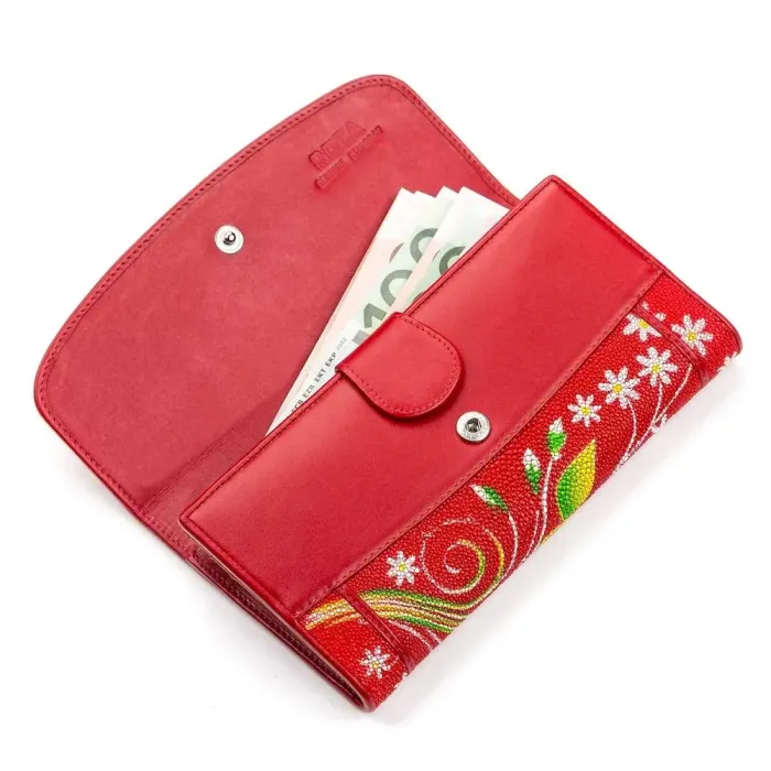 Гаманець жіночий STINGRAY LEATHER 18084 із натуральної шкіри морського ската Різнокольоровий