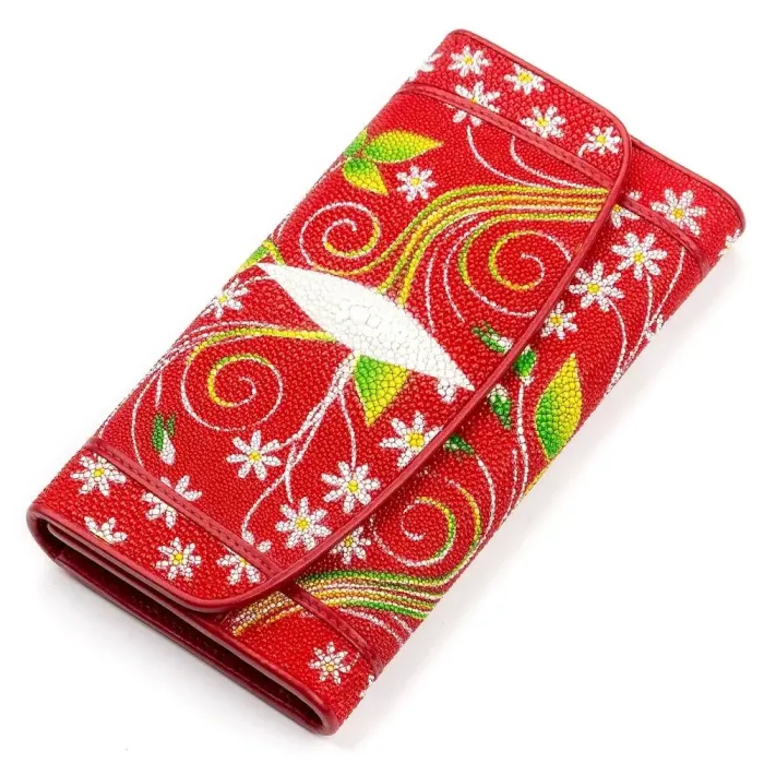 Гаманець жіночий STINGRAY LEATHER 18084 із натуральної шкіри морського ската Різнокольоровий