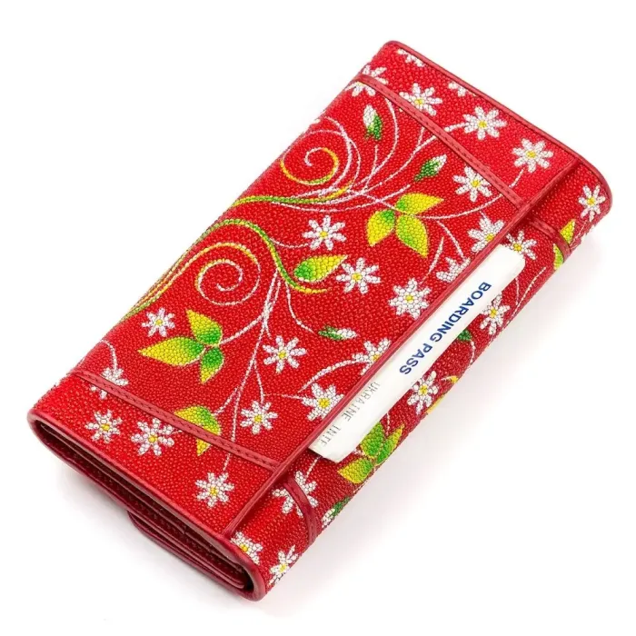 Гаманець жіночий STINGRAY LEATHER 18084 із натуральної шкіри морського ската Різнокольоровий