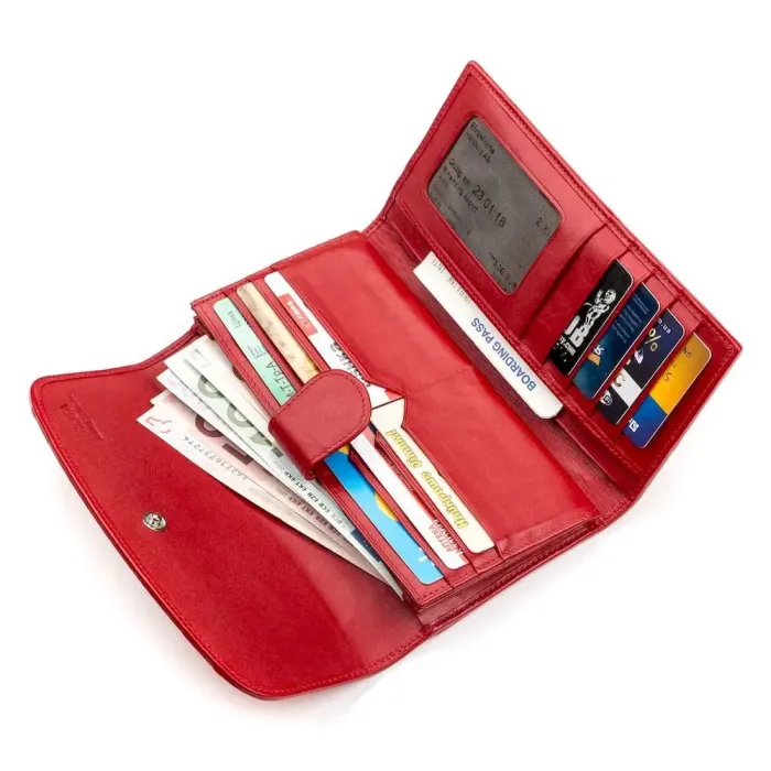 Гаманець жіночий STINGRAY LEATHER 18086 із натуральної шкіри морського ската Червоний