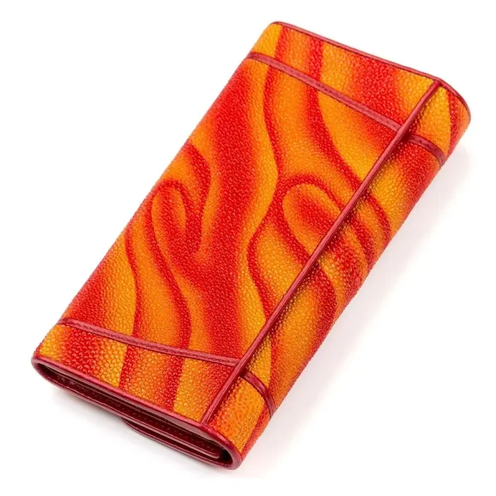 Гаманець жіночий STINGRAY LEATHER 18086 із натуральної шкіри морського ската Червоний