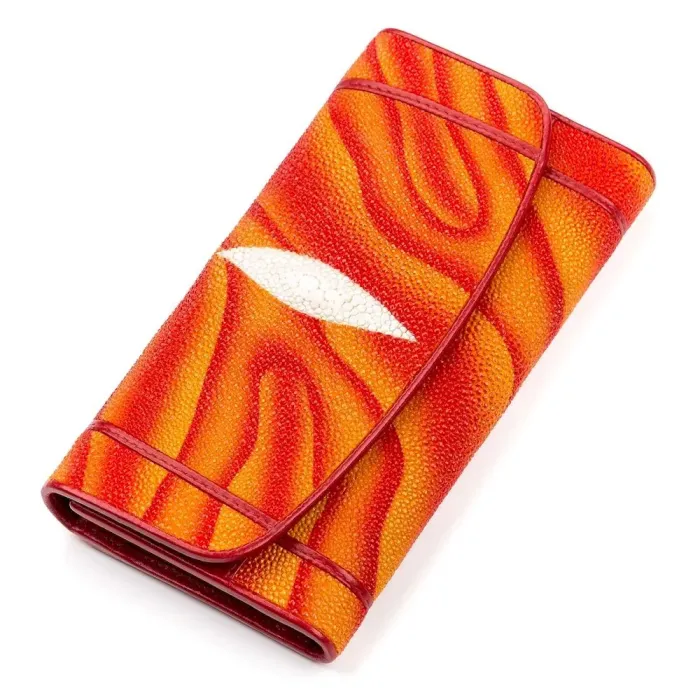 Гаманець жіночий STINGRAY LEATHER 18086 із натуральної шкіри морського ската Червоний