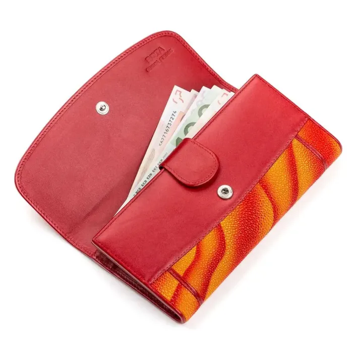 Гаманець жіночий STINGRAY LEATHER 18086 із натуральної шкіри морського ската Червоний