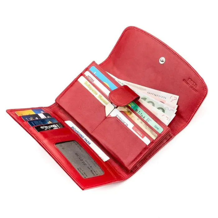 Гаманець жіночий STINGRAY LEATHER 18086 із натуральної шкіри морського ската Червоний