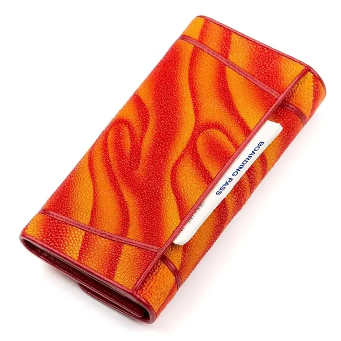 Гаманець жіночий STINGRAY LEATHER 18086 із натуральної шкіри морського ската Червоний