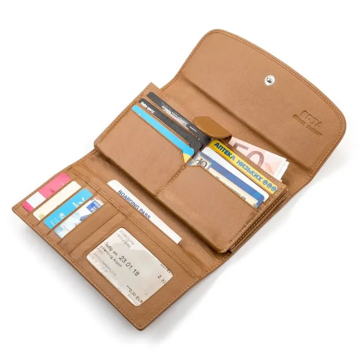 Гаманець жіночий STINGRAY LEATHER 18087 з натуральної шкіри морського ската Коричневий