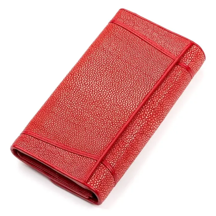 Гаманець жіночий STINGRAY LEATHER 18088 із натуральної шкіри морського ската Червоний